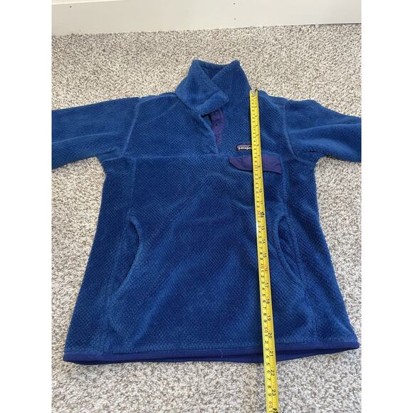 Patagonia Fleece Sweater Womens XS 1/4 Button Dark Blue Pullover Polartec - Picture 8 of 9